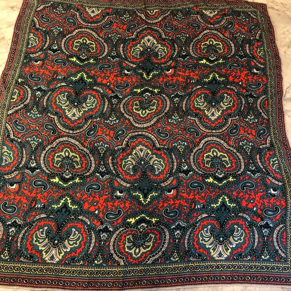 J Crew 100% silk paisley scarf - Picture 1 of 2